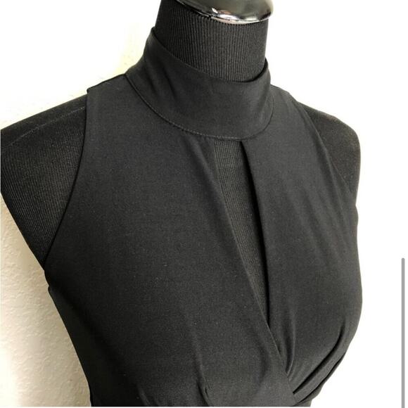 WHBM black layered halter choker sleeveless dress size 2 - Picture 5 of 15